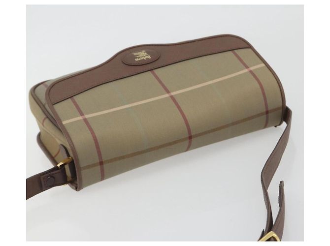 Borsa a tracolla Burberrys Nova Check Canvas Beige Tono Oro Auth BA14831 - vista 6