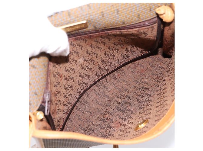 Céline Borsa a tracolla CELINE Canvas Brown Beige Auth 198630 Marrone - vista 17
