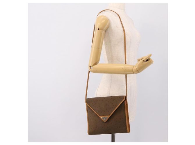Céline Borsa a tracolla CELINE Canvas Brown Beige Auth 198630 Marrone - vista 22