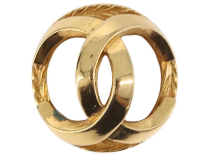 Orecchini perle CHANEL metallo Gold Tone CC Auth 198846 - vista 3
