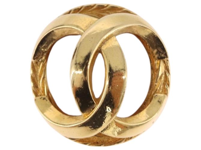 Orecchini perle CHANEL metallo Gold Tone CC Auth 198846 - vista 9