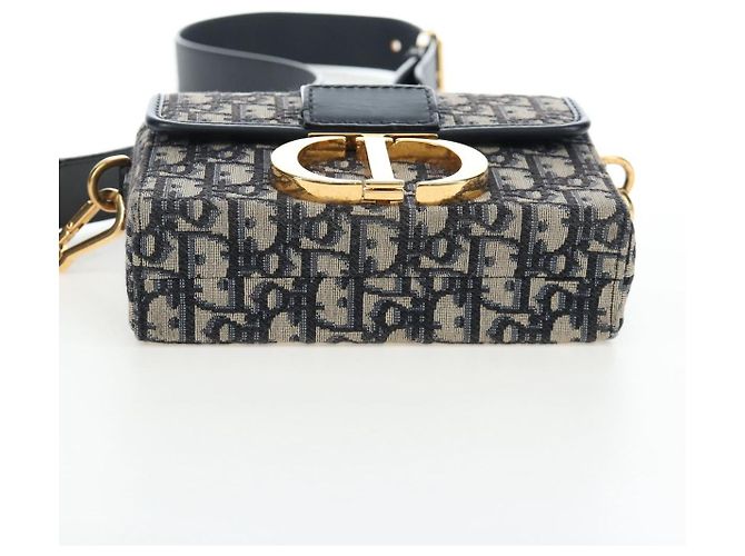 Borsa a mano Christian Dior Trotter Canvas Diorissimo Navy Gold Auth 196320M D'oro Blu navy - vista 12