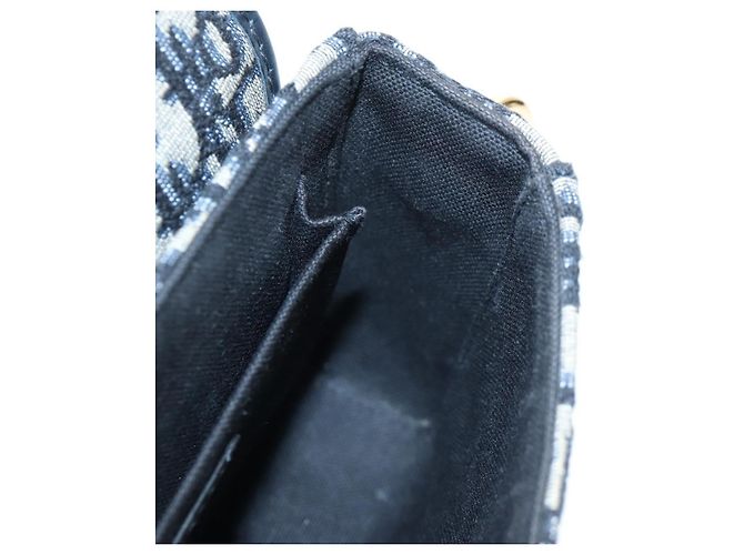 Borsa a mano Christian Dior Trotter Canvas Diorissimo Navy Gold Auth 196320M D'oro Blu navy - vista 23