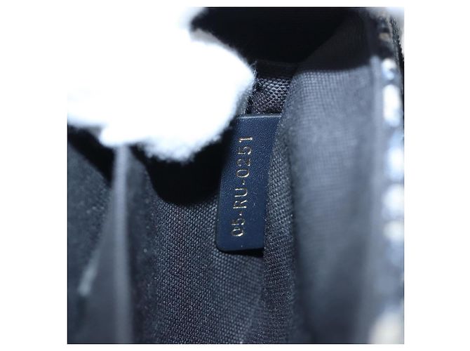 Borsa a mano Christian Dior Trotter Canvas Diorissimo Navy Gold Auth 196320M D'oro Blu navy - vista 26