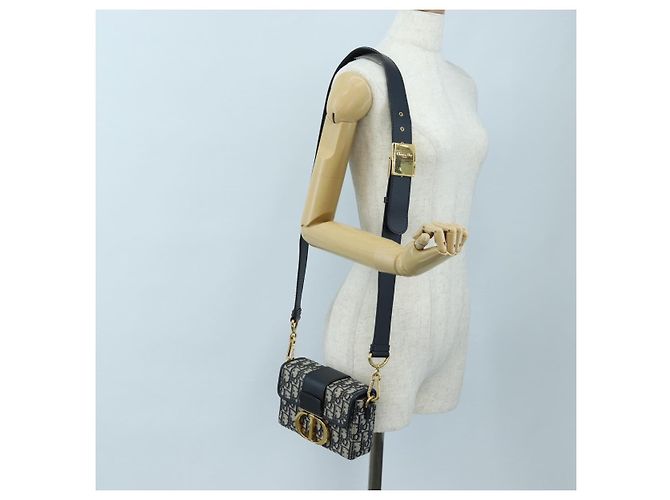 Borsa a mano Christian Dior Trotter Canvas Diorissimo Navy Gold Auth 196320M D'oro Blu navy - vista 27