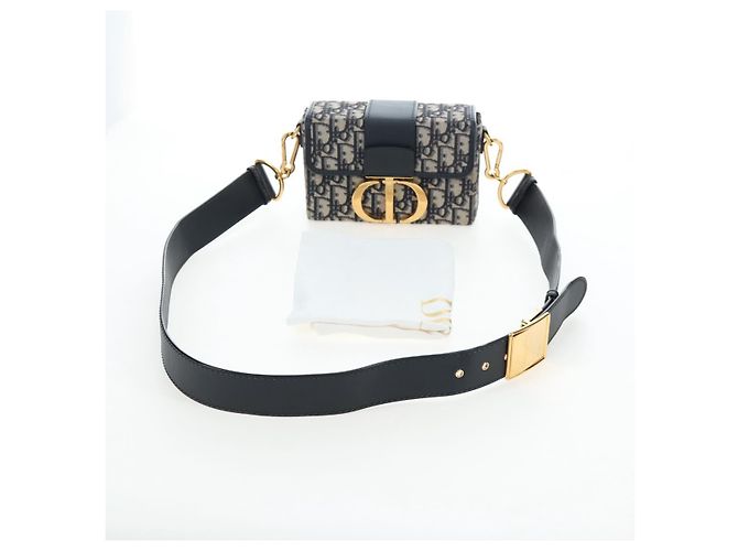 Borsa a mano Christian Dior Trotter Canvas Diorissimo Navy Gold Auth 196320M D'oro Blu navy - vista 28