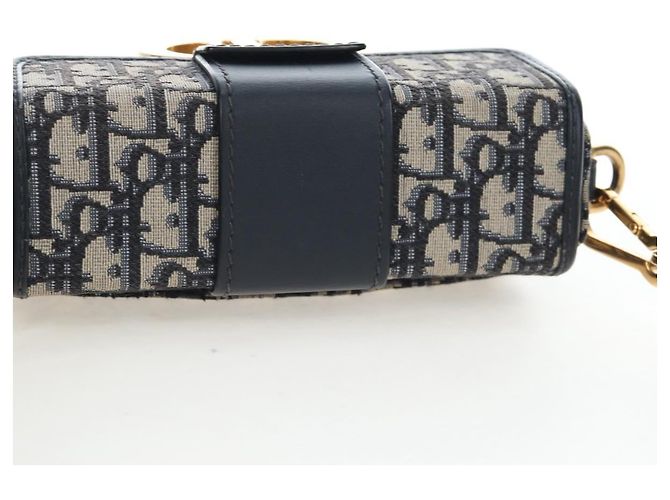 Borsa a mano Christian Dior Trotter Canvas Diorissimo Navy Gold Auth 196320M D'oro Blu navy - vista 6
