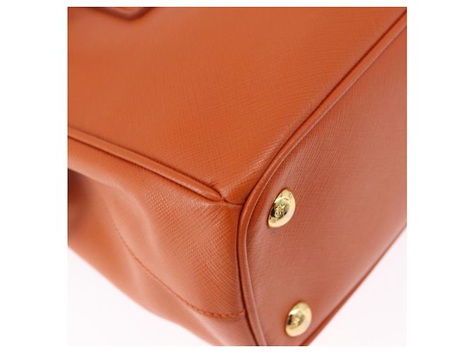 Saffiano Borsa a Mano PRADA Pelle Safiano 2way Orange Gold Auth BA15151 D'oro Arancione - vista 16