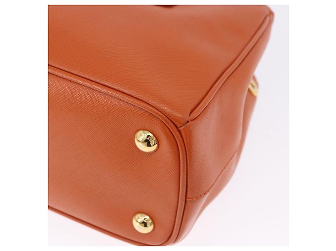 Saffiano Borsa a Mano PRADA Pelle Safiano 2way Orange Gold Auth BA15151 D'oro Arancione - vista 17