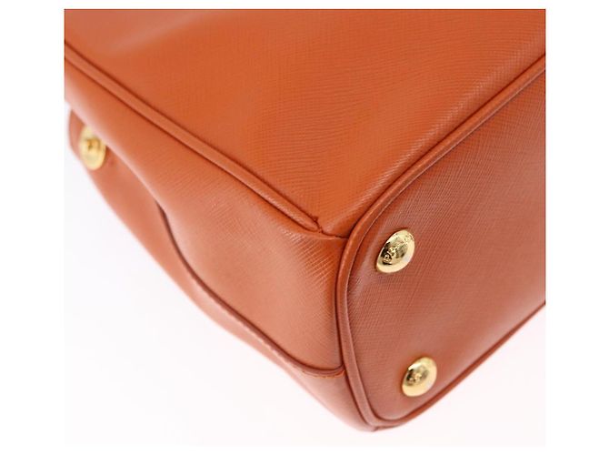Saffiano Borsa a Mano PRADA Pelle Safiano 2way Orange Gold Auth BA15151 D'oro Arancione - vista 18