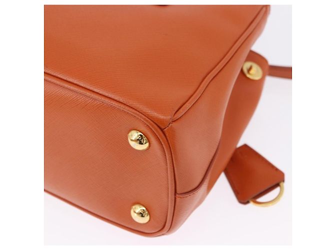 Saffiano Borsa a Mano PRADA Pelle Safiano 2way Orange Gold Auth BA15151 D'oro Arancione - vista 19