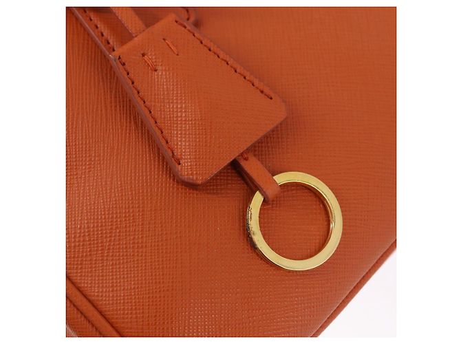 Saffiano Borsa a Mano PRADA Pelle Safiano 2way Orange Gold Auth BA15151 D'oro Arancione - vista 20