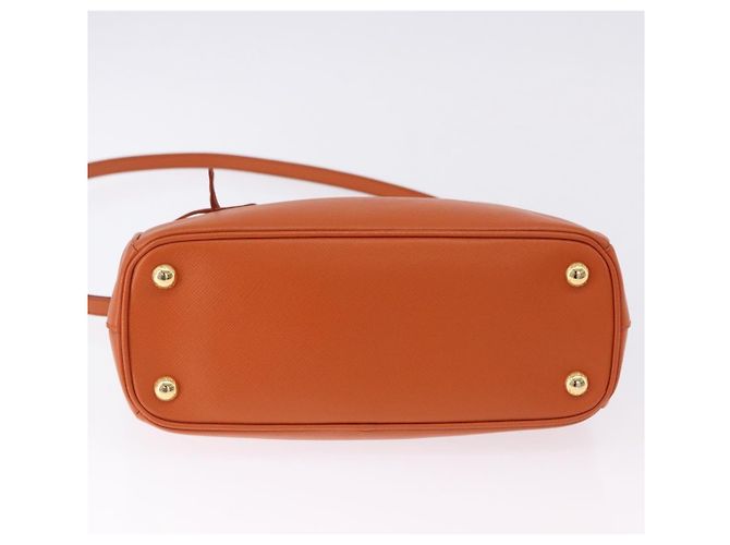 Saffiano Borsa a Mano PRADA Pelle Safiano 2way Orange Gold Auth BA15151 D'oro Arancione - vista 6