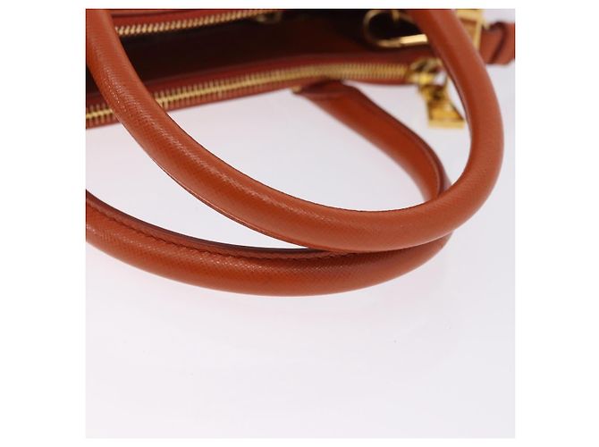 Saffiano Borsa a Mano PRADA Pelle Safiano 2way Orange Gold Auth BA15151 D'oro Arancione - vista 8