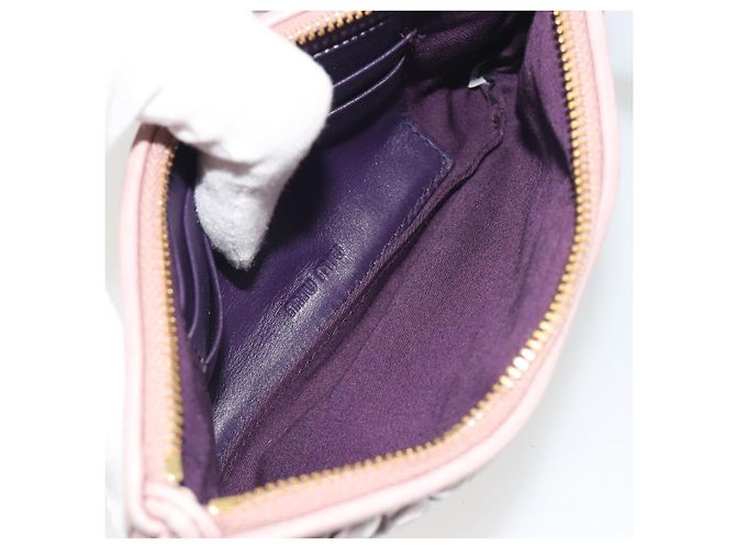Pouch Miu Miu in pelle rosa oro Auth 196689A D'oro - vista 10