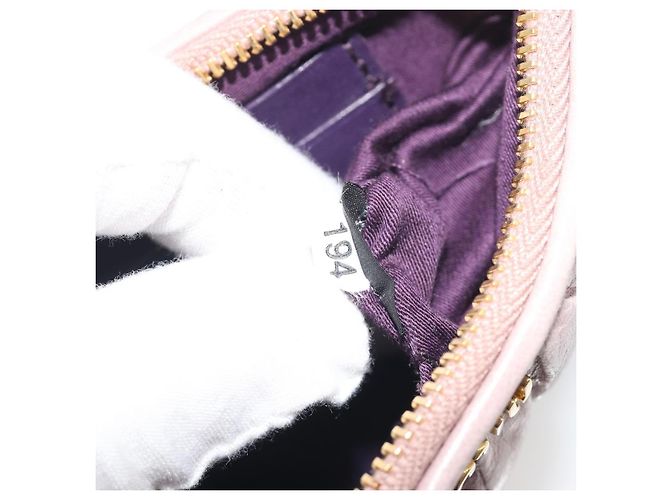 Pouch Miu Miu in pelle rosa oro Auth 196689A D'oro - vista 12