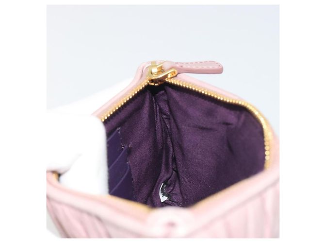 Pouch Miu Miu in pelle rosa oro Auth 196689A D'oro - vista 18