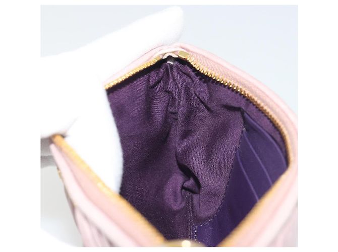 Pouch Miu Miu in pelle rosa oro Auth 196689A D'oro - vista 19