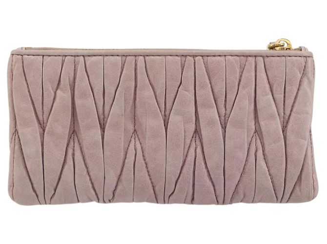 Pouch Miu Miu in pelle rosa oro Auth 196689A D'oro - vista 2