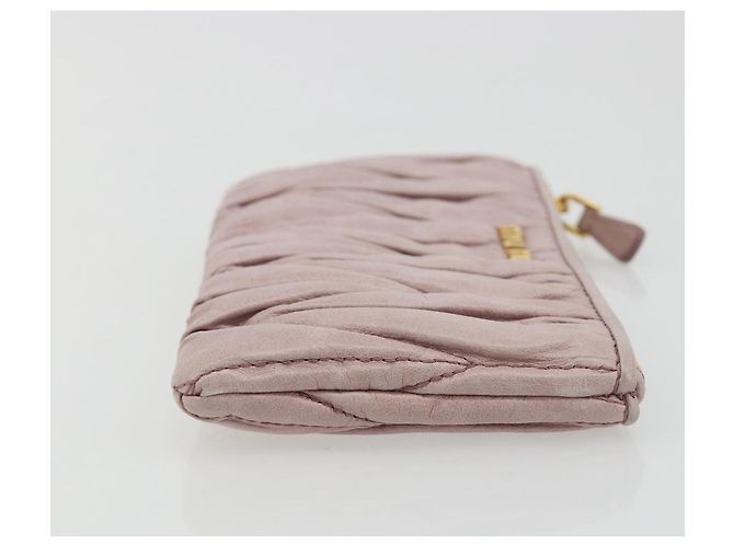 Pouch Miu Miu in pelle rosa oro Auth 196689A D'oro - vista 3
