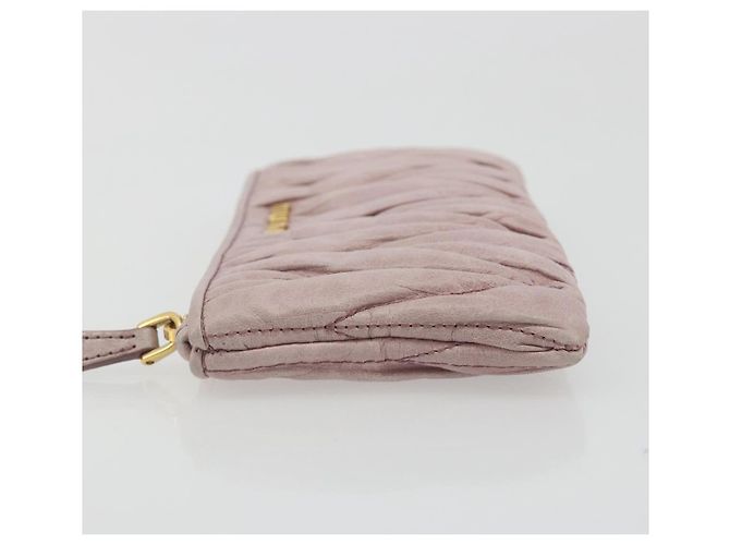 Pouch Miu Miu in pelle rosa oro Auth 196689A D'oro - vista 4