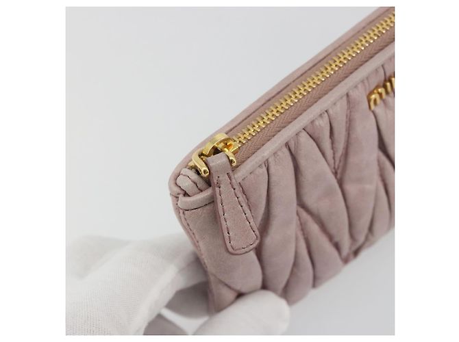Pouch Miu Miu in pelle rosa oro Auth 196689A D'oro - vista 8