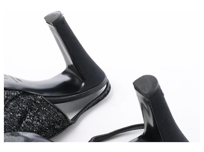 Chanel Coco Mark Leder x Glitter Pumps in Schwarz G37586, Größe EU 37 C - Ansicht 11