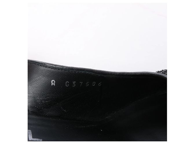 Chanel Coco Mark Leder x Glitter Pumps in Schwarz G37586, Größe EU 37 C - Ansicht 9