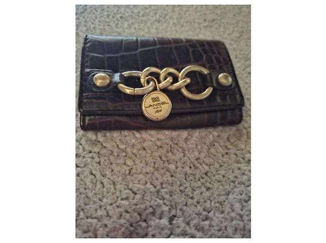 Cartera Lancel de cuero granulado marrón Castaño - vista 2