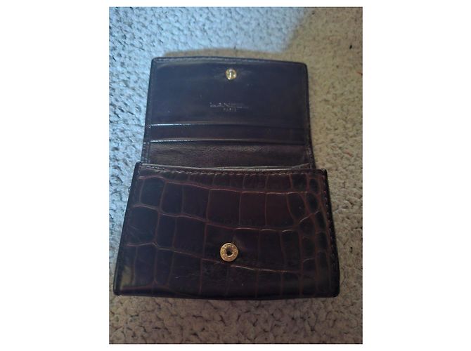 Cartera Lancel de cuero granulado marrón Castaño - vista 6