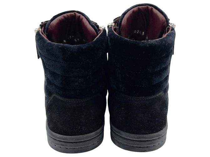 Sneakers alte Chanel in velluto nero - vista 5