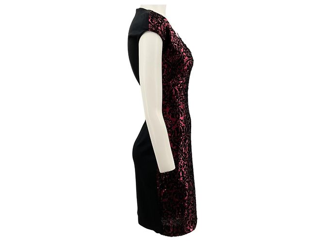 Abito Just Cavalli bordeaux con paillettes e maniche corte Rosso - vista 2