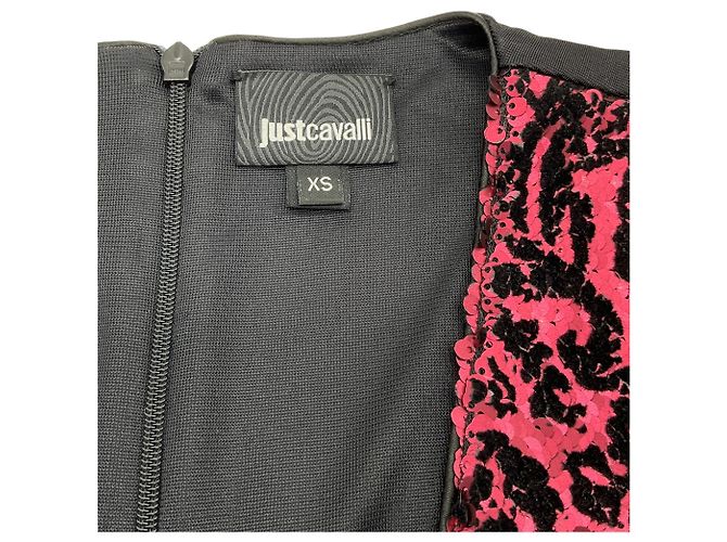 Abito Just Cavalli bordeaux con paillettes e maniche corte Rosso - vista 4