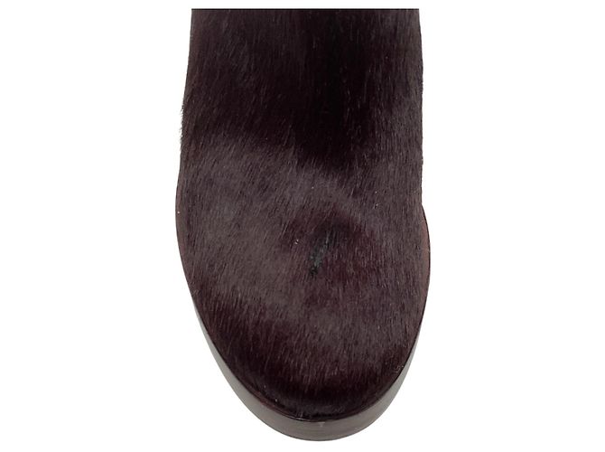 Acne Studios Botines sock booties de pelo de becerro marrón / fucsia Castaño - vista 5