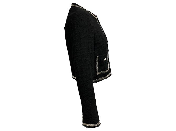 Versace Black Heritage Tweed Cardigan Jacke Schwarz - Ansicht 2