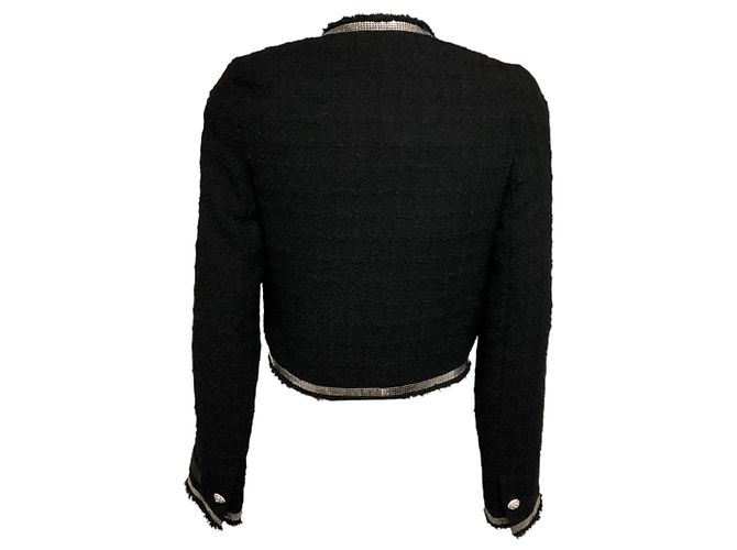 Versace Black Heritage Tweed Cardigan Jacke Schwarz - Ansicht 3
