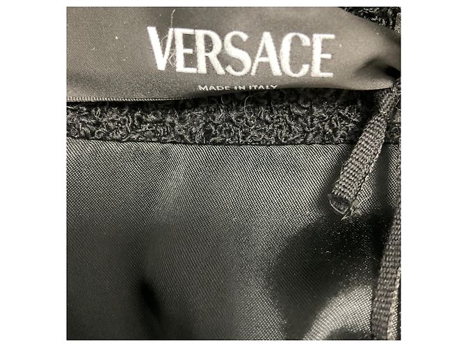 Versace Black Heritage Tweed Cardigan Jacke Schwarz - Ansicht 4