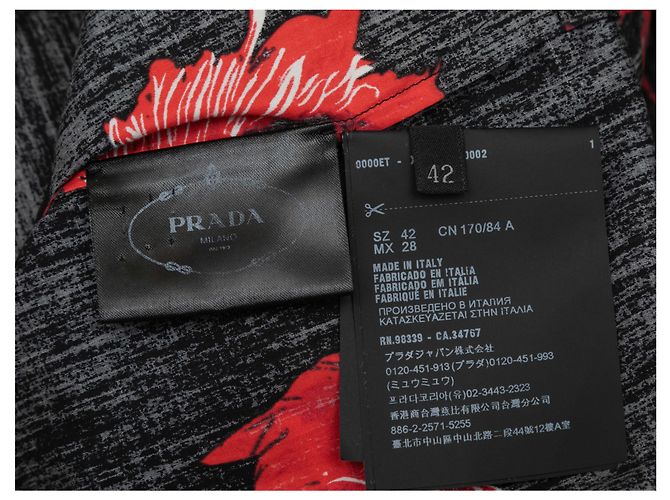 Prada bedrucktes Button-Up Kleid Schwarz & Multicolor Größe IT 42 - Ansicht 5