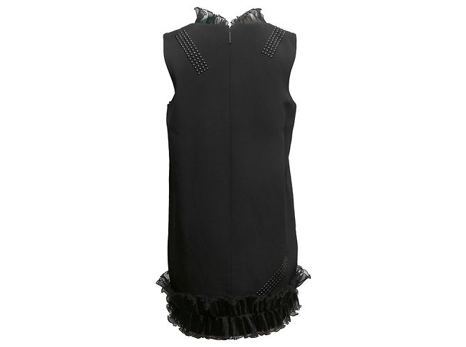 Ärmelloses Kleid mit Rüschen in Schwarz von Christopher Kane Größe US 10 - Ansicht 3