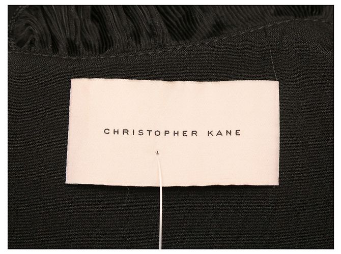 Ärmelloses Kleid mit Rüschen in Schwarz von Christopher Kane Größe US 10 - Ansicht 4