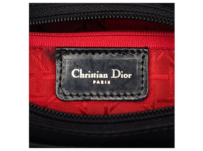 Borsa Lady Dior Medium in nylon Cannage nero - vista 5
