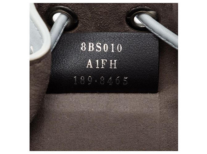 Borsa secchiello Mon Tresor Mini in pelle grigia Fendi con perle Grigio - vista 6