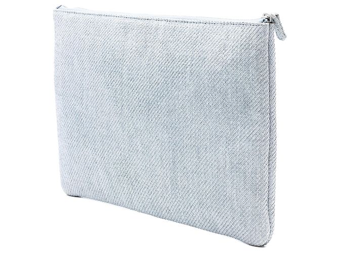 Borsa a pochette Chanel Large Canvas Deauville O Case Blu - vista 2