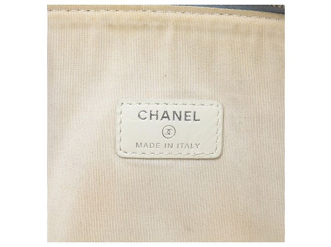 Borsa a pochette Chanel Large Canvas Deauville O Case Blu - vista 5