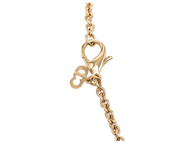 Collana con pendente logo strass Dior placcata oro D'oro - vista 4