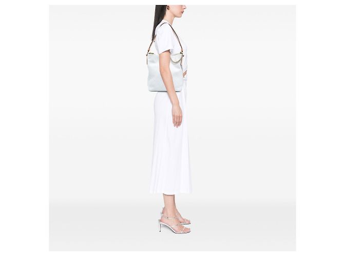 Bolso Hobo Chanel Large de piel de becerro acolchada blanca con botón Blanco - vista 7