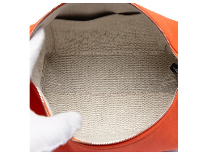 Orange Hermès Small Toile Bride A Brac Etui - Ansicht 4