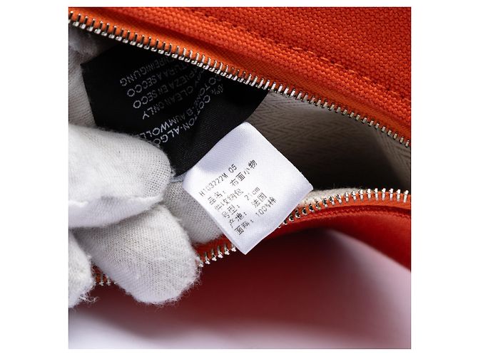 Orange Hermès Small Toile Bride A Brac Etui - Ansicht 6