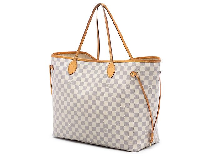 Borsa Tote Louis Vuitton Neverfull GM Damier Azur Bianca Bianco - vista 2