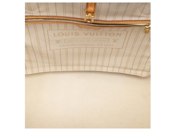 Borsa Tote Louis Vuitton Neverfull GM Damier Azur Bianca Bianco - vista 4